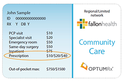 ID card with pharmacy copays